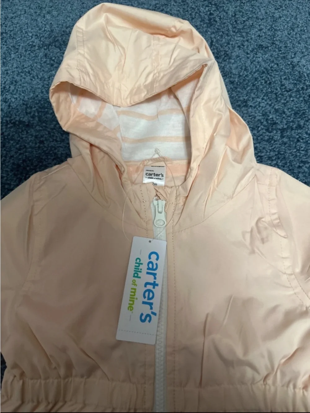 Carter's Light Peach Hooded Rain Jacket for Girls